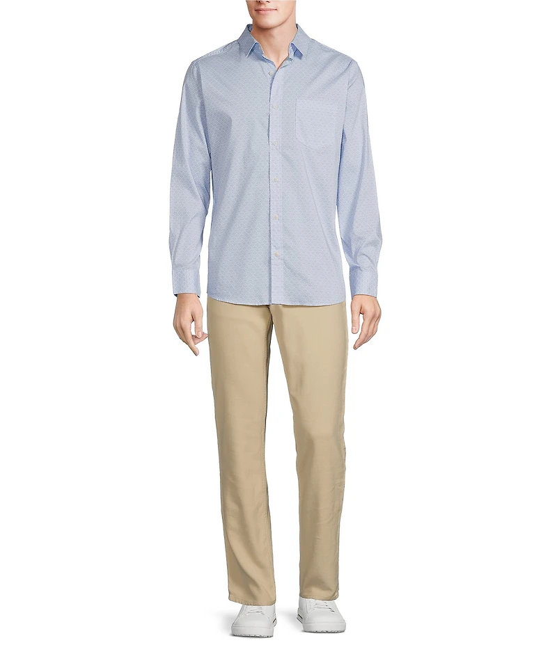 Rowm Rec + Relax Long Sleeve Performance Tile Geometric Print Shirt