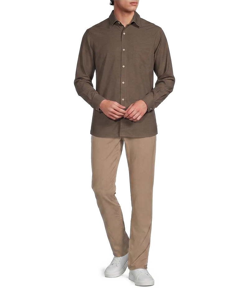 Rowm Rec + Relax Long Sleeve Solid Texture Shirt