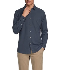 Rowm Rec + Relax Long Sleeve Solid Texture Shirt