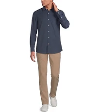 Rowm Rec + Relax Long Sleeve Solid Texture Shirt