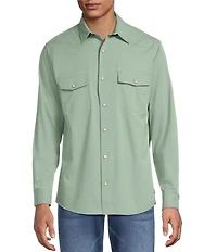 Rowm Rec + Relax Long Sleeve Solid Western Shirt