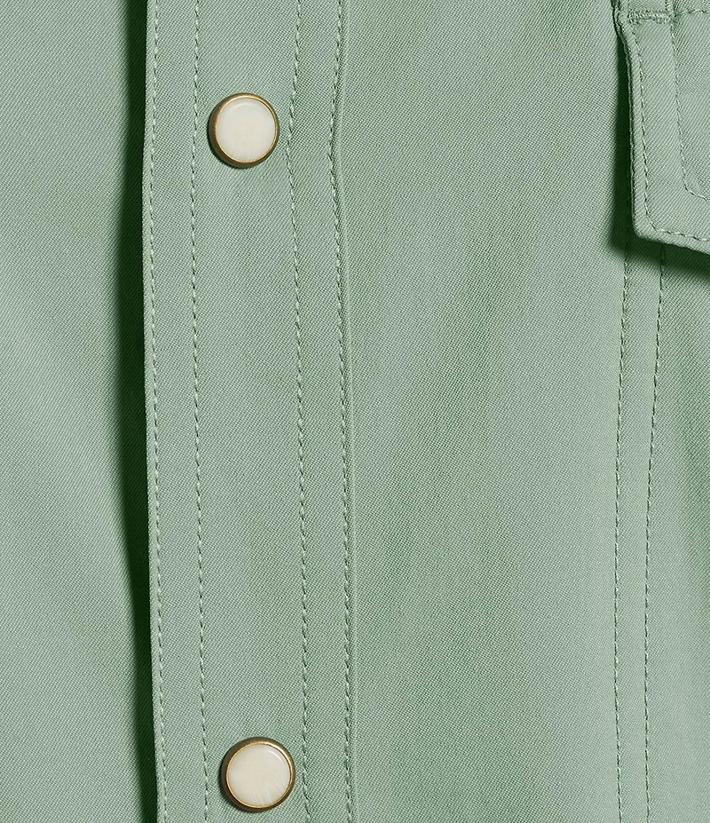 Rowm Rec + Relax Long Sleeve Solid Western Shirt