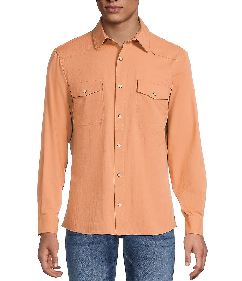 Rowm Rec + Relax Long Sleeve Solid Western Shirt