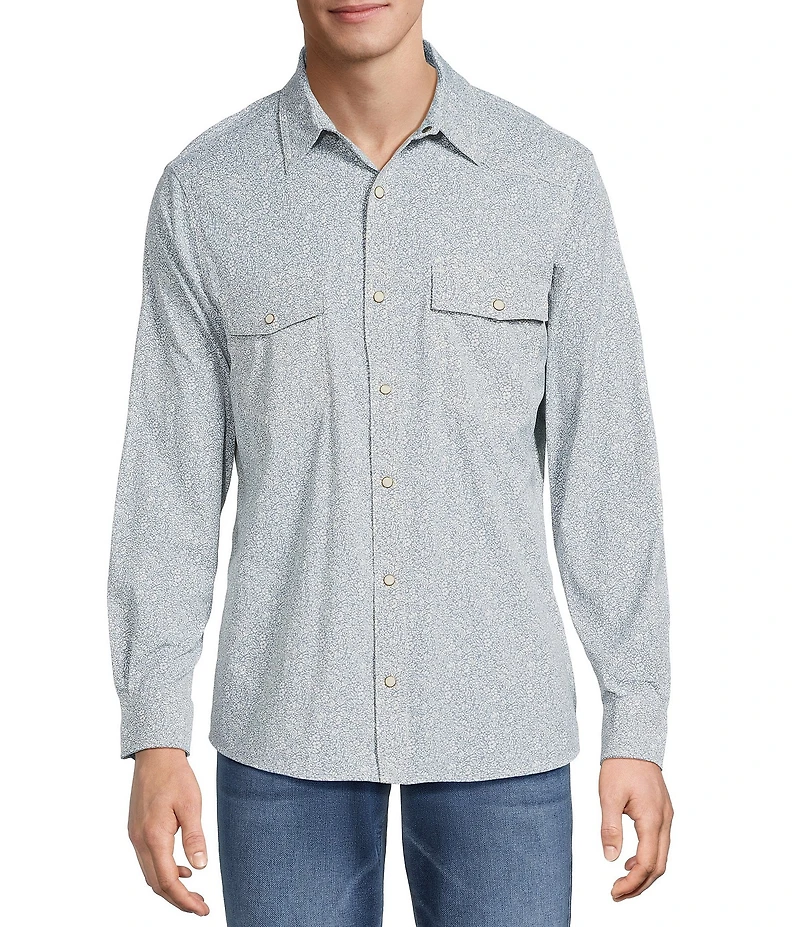 Rowm Rec + Relax Long Sleeve Western Mini Floral Shirt