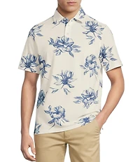 Rowm Rec + Relax Short Sleeve Bloom Print Polo Shirt