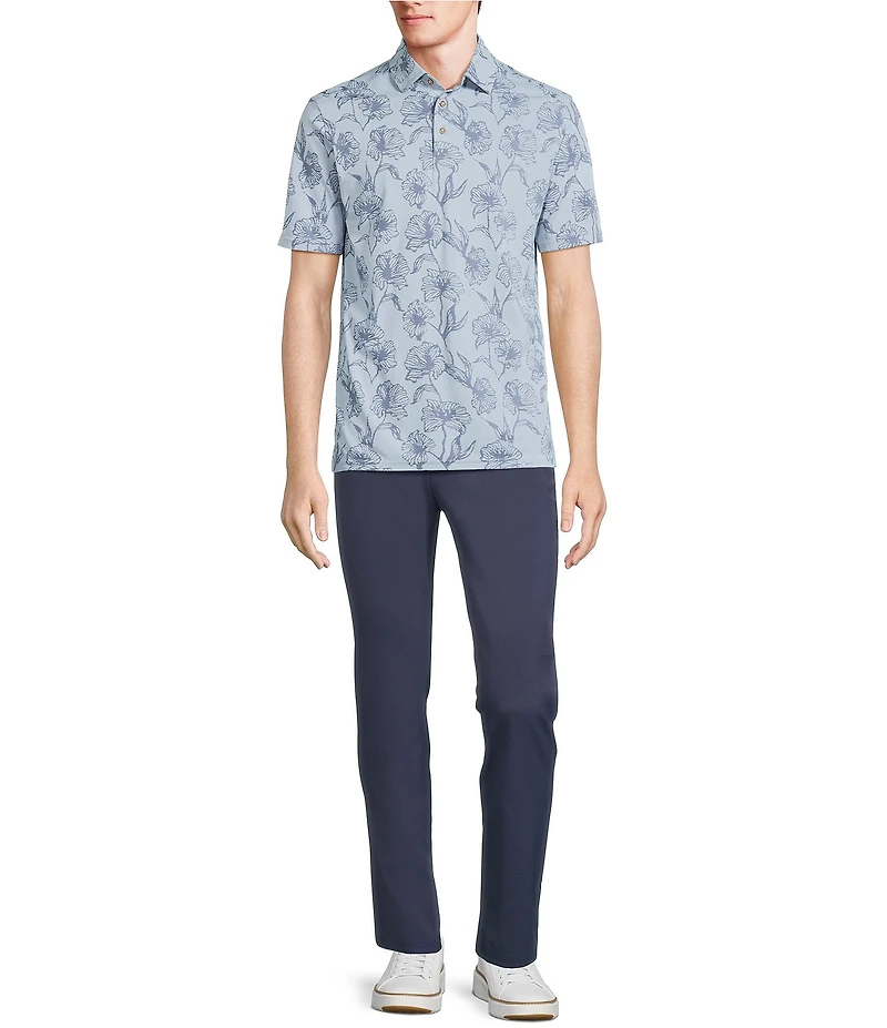 Rowm Rec & Relax Short Sleeve Floral Jacquard Polo