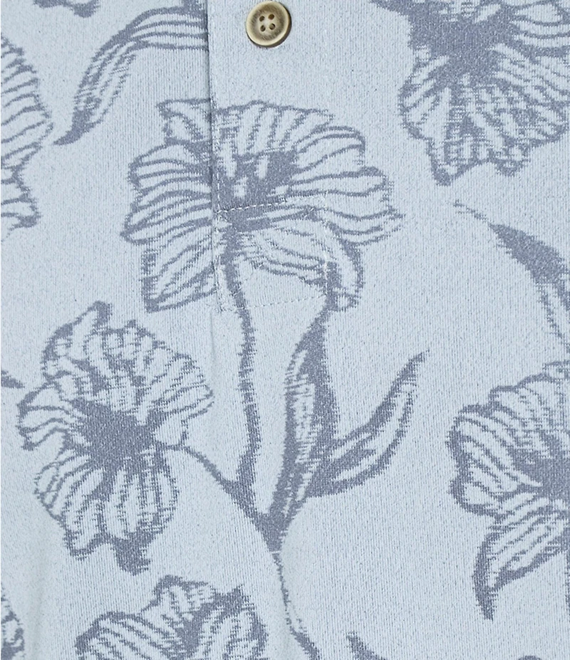 Rowm Rec & Relax Short Sleeve Floral Jacquard Polo