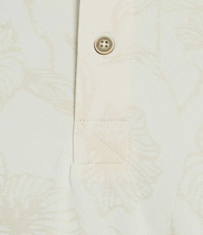 Rowm Rec & Relax Short Sleeve Floral Jacquard Polo