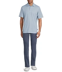 Rowm Rec + Relax Short Sleeve Geo Floral Print Polo Shirt