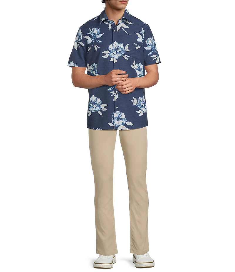 Rowm Rec + Relax Short Sleeve Performance Bloom Print Shirt