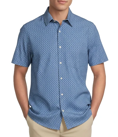 Rowm Rec + Relax Short Sleeve Performance Circle Floral Print Shirt