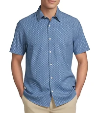 Rowm Rec + Relax Short Sleeve Performance Circle Floral Print Shirt