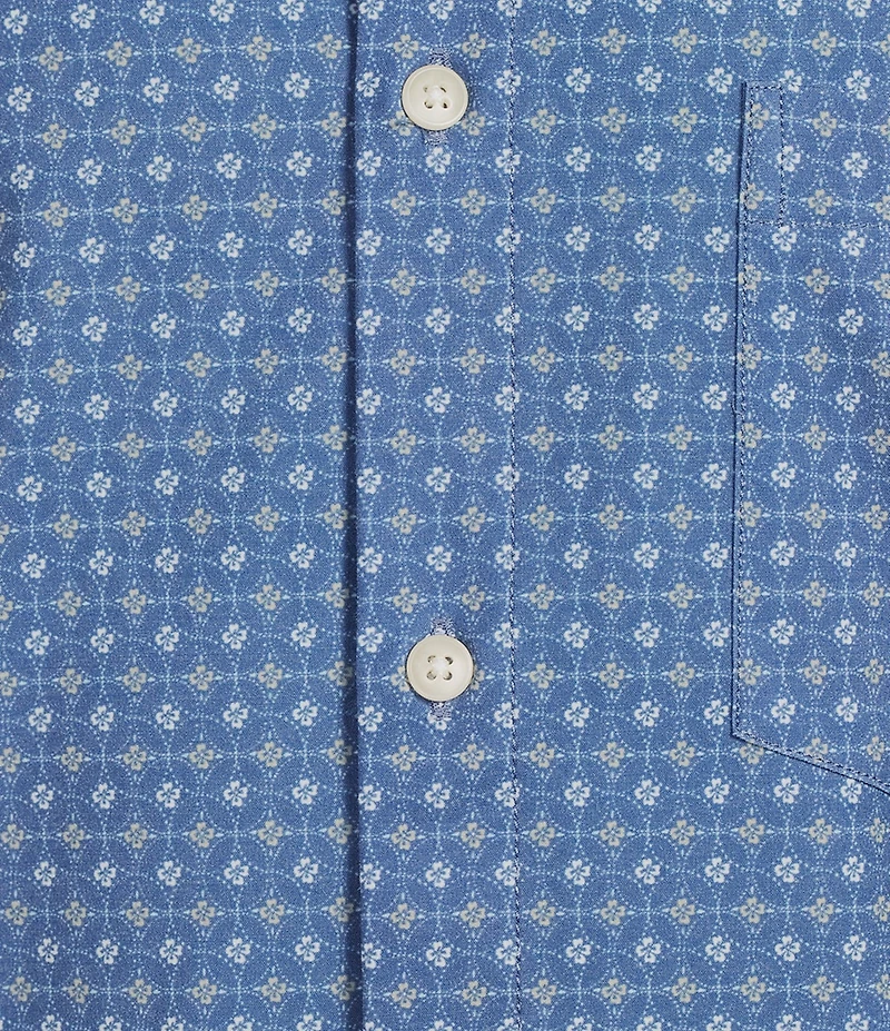 Rowm Rec + Relax Short Sleeve Performance Circle Floral Print Shirt