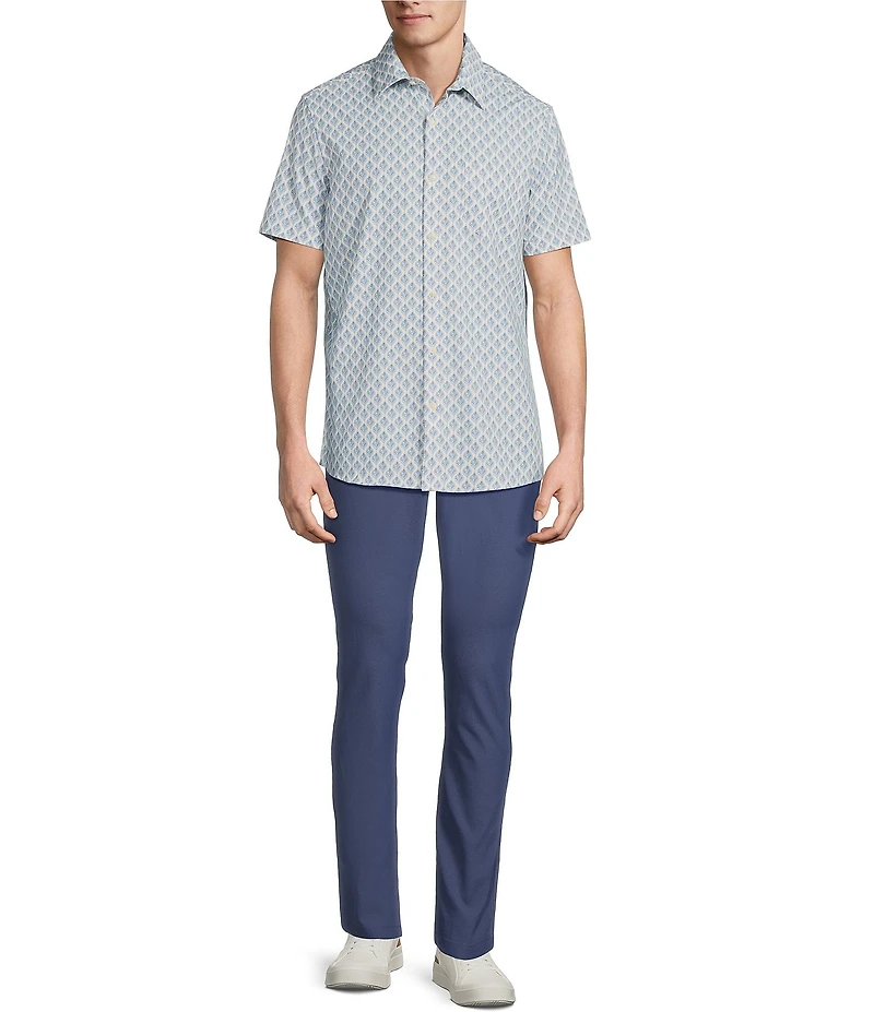 Rowm Rec + Relax Short Sleeve Performance Leaf Print Shirt