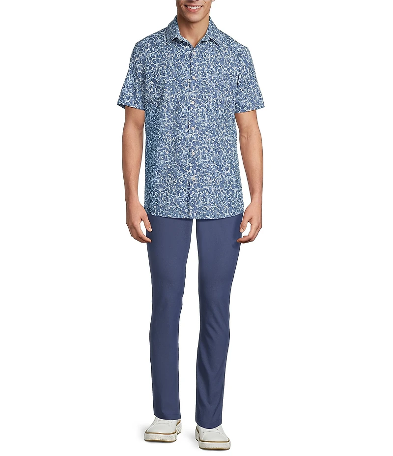 Rowm Rec + Relax Short Sleeve Performance Medium Floral Print Shirt