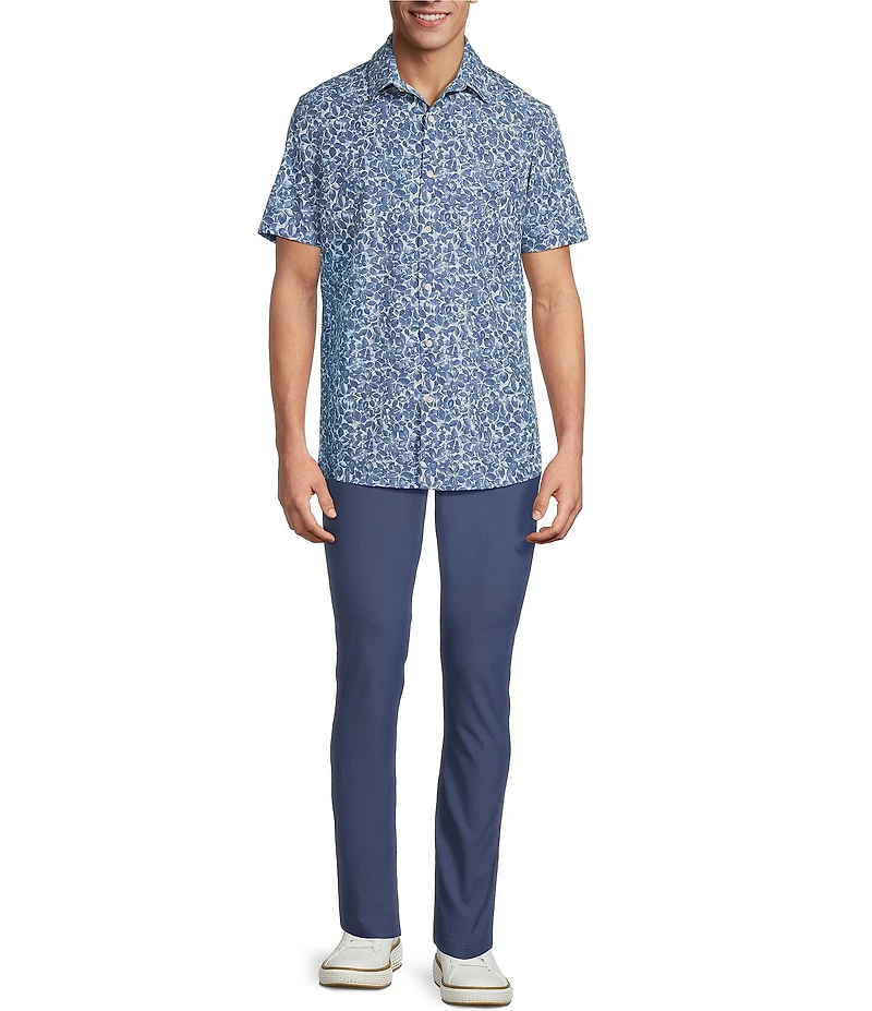 Rowm Rec + Relax Short Sleeve Performance Medium Floral Print Shirt