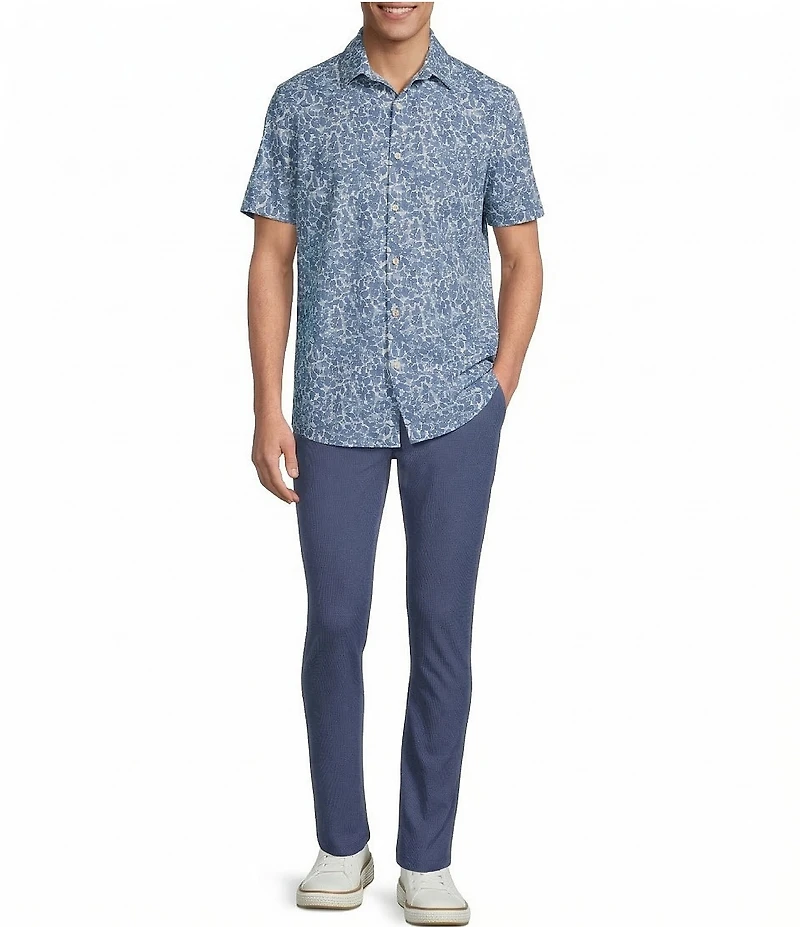 Rowm Rec + Relax Short Sleeve Performance Medium Floral Print Shirt