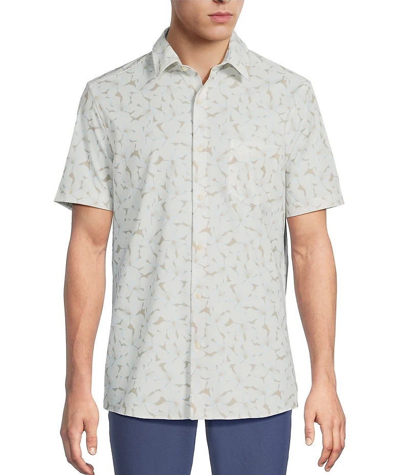Rowm Rec + Relax Short Sleeve Performance Sketch Print Shirt