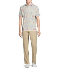 Rowm Rec + Relax Short Sleeve Petal Print Polo Shirt