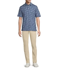 Rowm Rec + Relax Short Sleeve Sketch Floral Print Polo Shirt