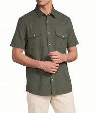 Rowm Rec & Relax Short Sleeve Solid Textured Western Shirt