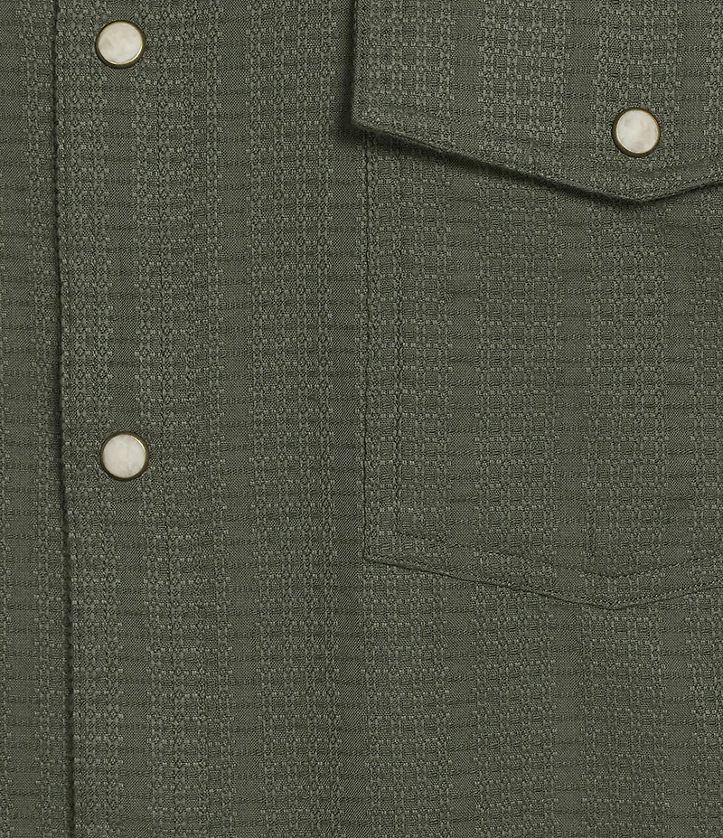Rowm Rec & Relax Short Sleeve Solid Textured Western Shirt