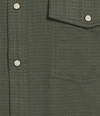 Rowm Rec & Relax Short Sleeve Solid Textured Western Shirt
