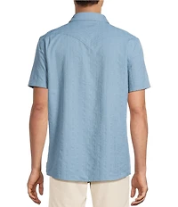 Rowm Rec & Relax Short Sleeve Solid Textured Western Shirt