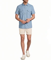 Rowm Rec & Relax Short Sleeve Solid Textured Western Shirt