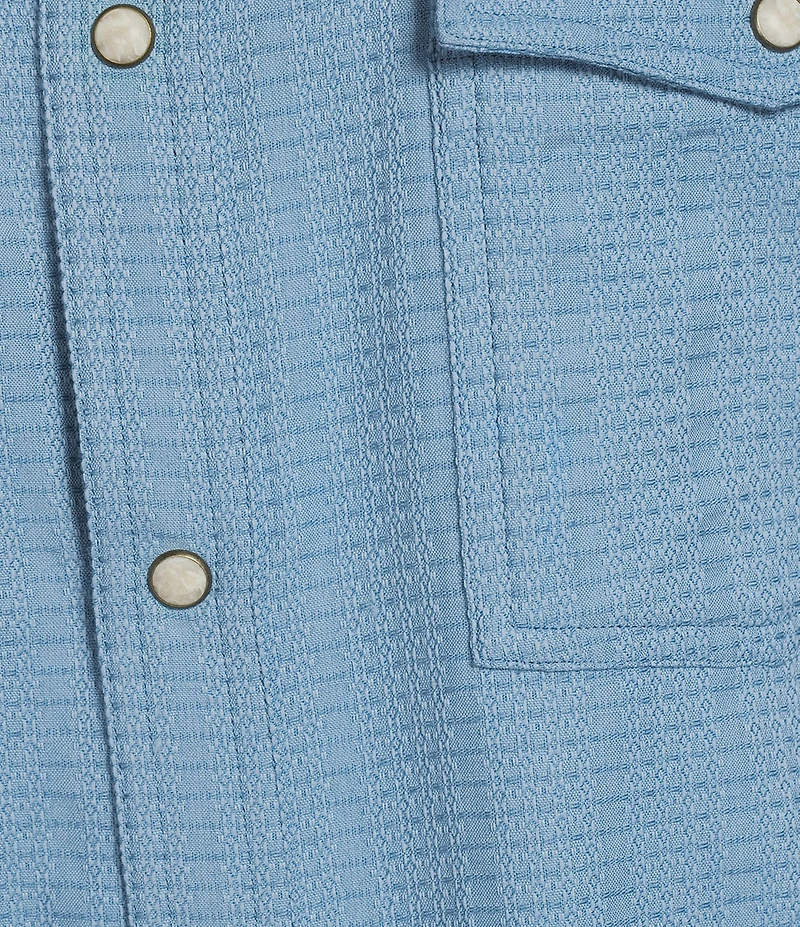 Rowm Rec & Relax Short Sleeve Solid Textured Western Shirt