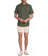 Rowm Rec & Relax Short Sleeve Solid Textured Western Shirt