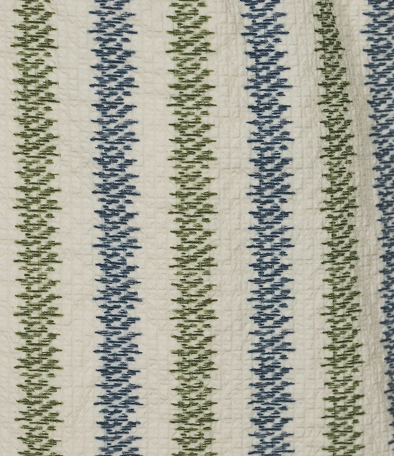Rowm Seersucker Abstract Stripe 6#double; Inseam Swim Trunks