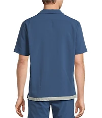 Rowm Seersucker Contrast Cabana Swim Top