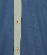 Rowm Seersucker Contrast Cabana Swim Top