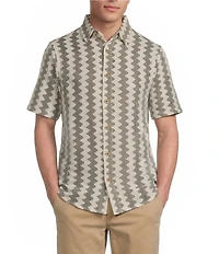 Rowm Short Sleeve Crochet Button Front Shirt