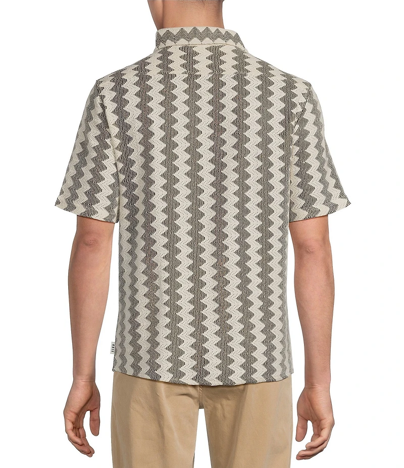 Rowm Short Sleeve Crochet Button Front Shirt