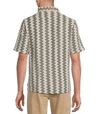 Rowm Short Sleeve Crochet Button Front Shirt