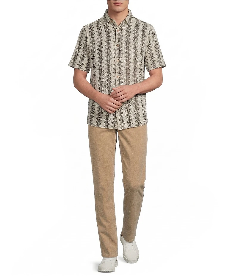 Rowm Short Sleeve Crochet Button Front Shirt