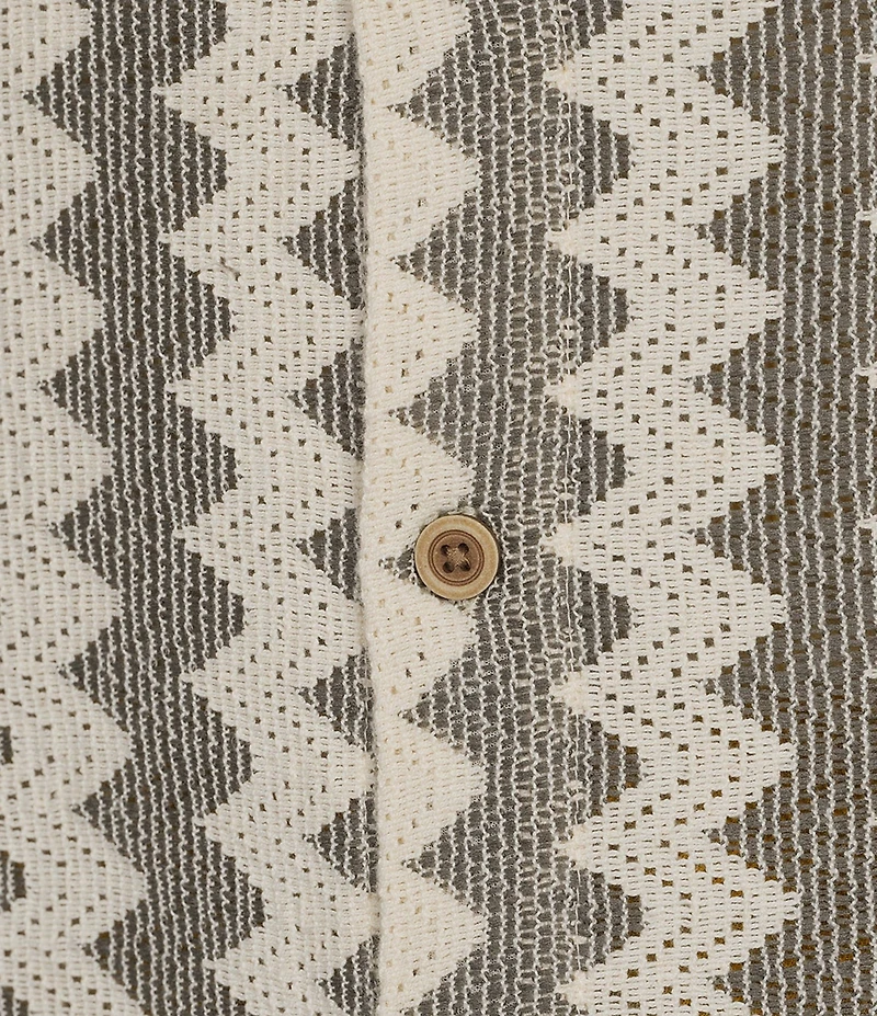 Rowm Short Sleeve Crochet Button Front Shirt