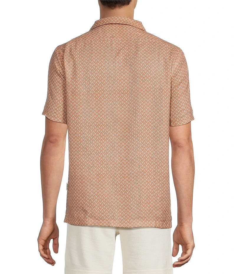 Rowm Short Sleeve Dobby Fan Print Shirt