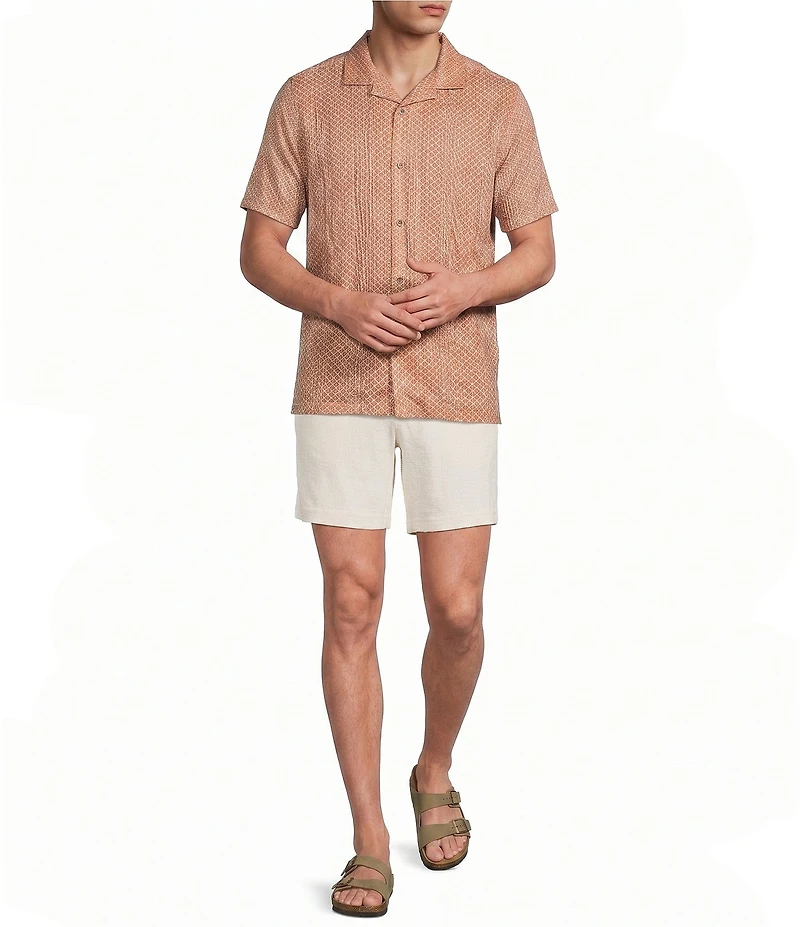 Rowm Short Sleeve Dobby Fan Print Shirt