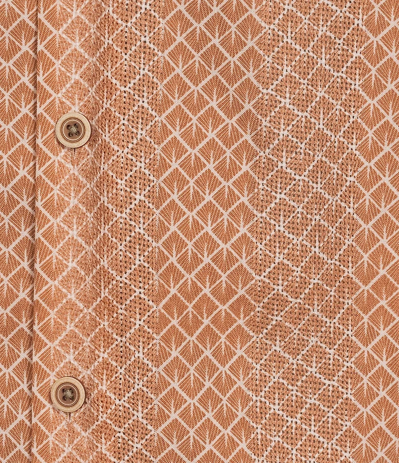 Rowm Short Sleeve Dobby Fan Print Shirt