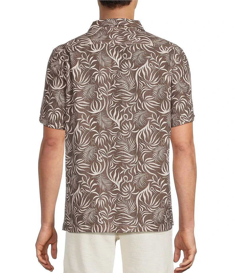 Rowm Short Sleeve Dobby Leaf Print Shirt