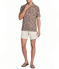 Rowm Short Sleeve Dobby Leaf Print Shirt