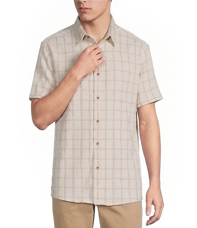Rowm Short Sleeve Dobby Plaid Shirt