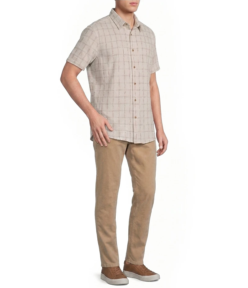 Rowm Short Sleeve Dobby Plaid Shirt