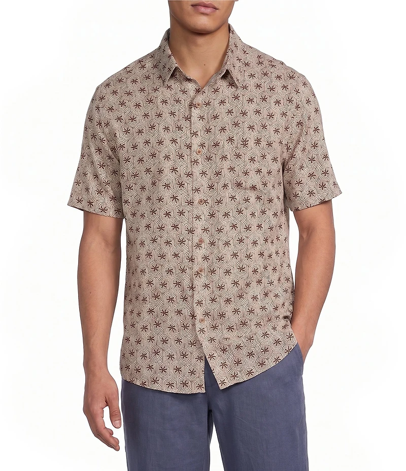 Rowm Short Sleeve Geo Print Shirt