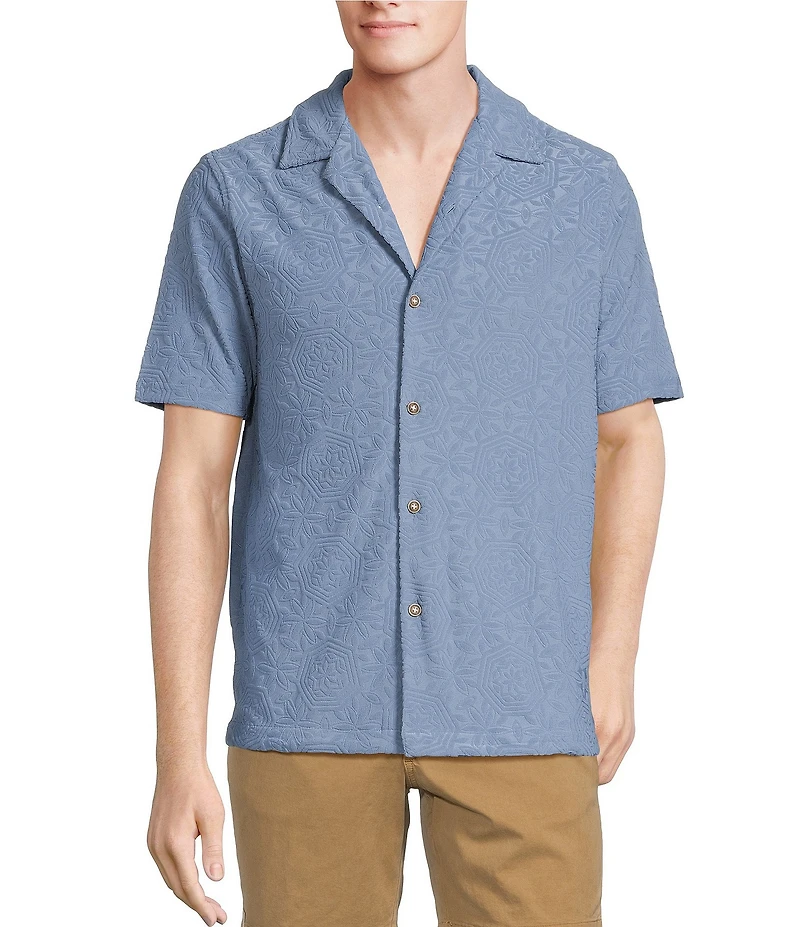 Rowm Short Sleeve Geo Terry Camp Shirt