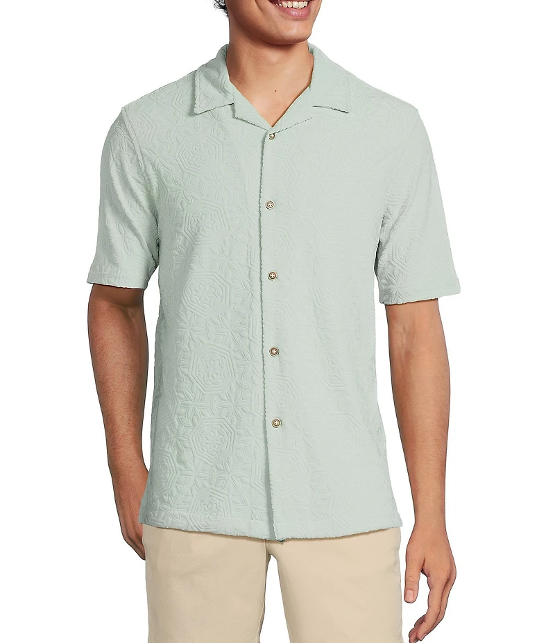 Rowm Short Sleeve Geo Terry Camp Shirt