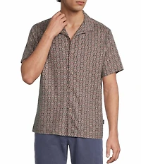 Rowm Short Sleeve Hemp Mini Floral Print Shirt